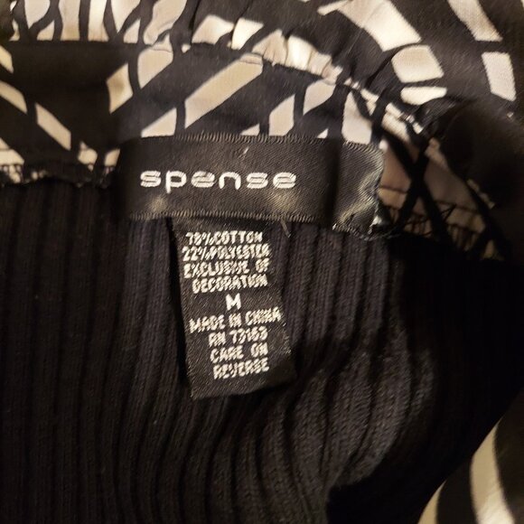 Spense Ladies Sweater, M, Black, Ruffle Collar and Cuffs - Picture 3 of 4